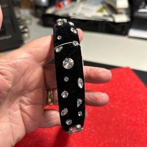J. Crew Black Velvet Jeweled Headband